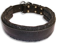 Leather dog collar padded with thick felt - best dog collar Leather dog collar padded with thick felt - best dog collar