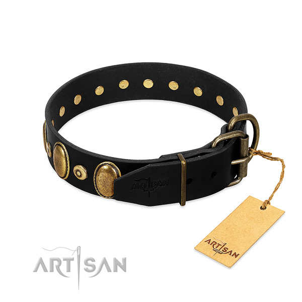Corrosion proof studs on comfortable wearing collar for your doggie