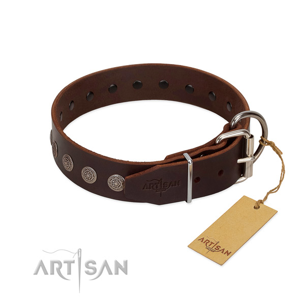 Top notch full grain leather collar for your dog