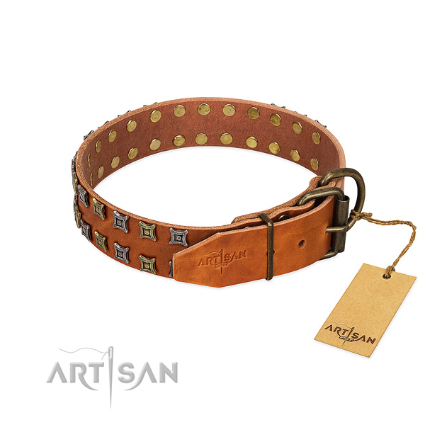 Best quality full grain genuine leather dog collar crafted for your dog
