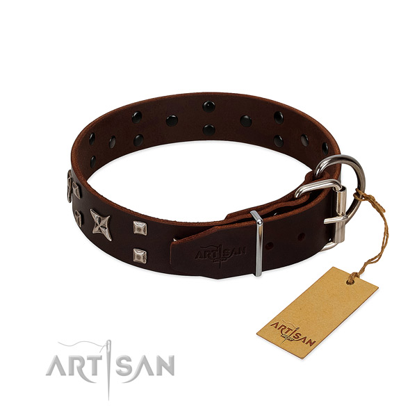 Top notch full grain leather collar crafted for your doggie