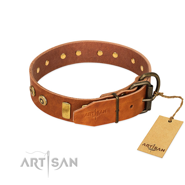 Designer embellished leather dog collar of best quality material